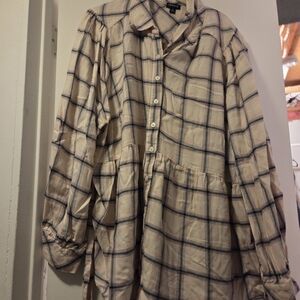 Torrid Pink and Black Plaid Shirt